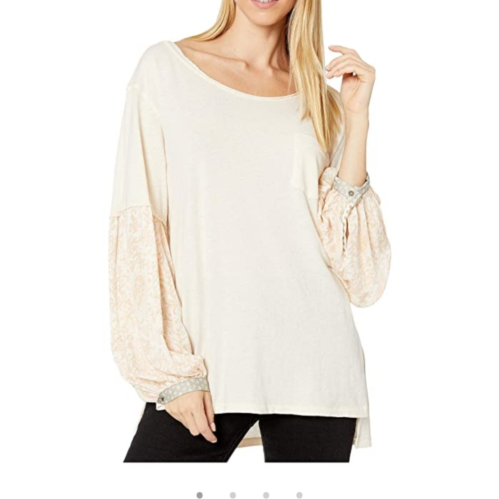 Free people ivory Ecru boho top medium